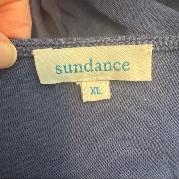 Sundance Always Right Dress Faux Wrap Womens Size XL Blue Cotton Modal Midi - Picture 6 of 7